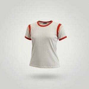 J.Crew Randy Raglan Ringer Tee Women XL White Red Slub Shirt Retro Sporty Preppy